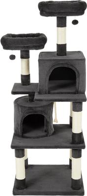 Show full view: Frisco 61-in Faux Fur Cat Tree & Condo, Dark Charcoal slide 5 of 7