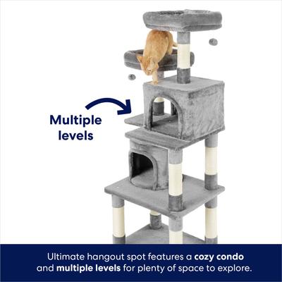 Frisco 61-in Faux Fur Cat Tree & Condo