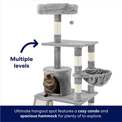 Show full view: Frisco 62-in Faux Fur Cat Tree & Condo, Gray slide 3 of 8