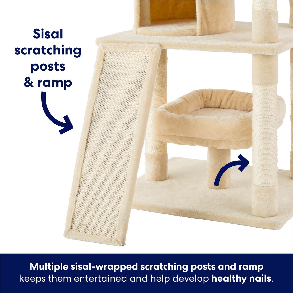 Frisco 62-in Faux Fur Cat Tree & Condo