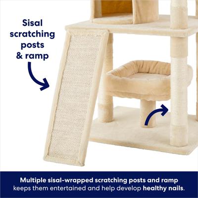 Show full view: Frisco 62-in Faux Fur Cat Tree & Condo with Hammock, Cream slide 4 of 8