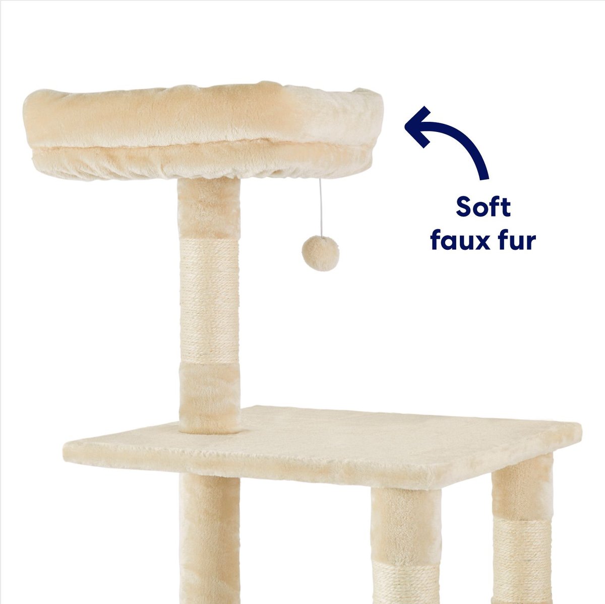 Frisco 62-in Faux Fur Cat Tree & Condo