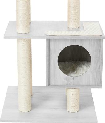 Show full view: Frisco 62-in Modern Tree & Condo, Gray + Modern Tunnel Elevated Cat Bed slide 4 of 9