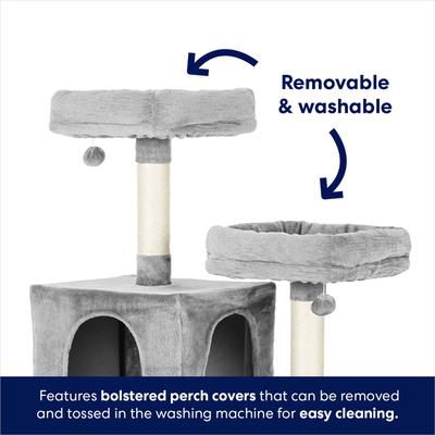 Show full view: Frisco 64-in Cat Tree with Hammock, Condo, 2 Top Perches with Bed, Gray slide 4 of 7