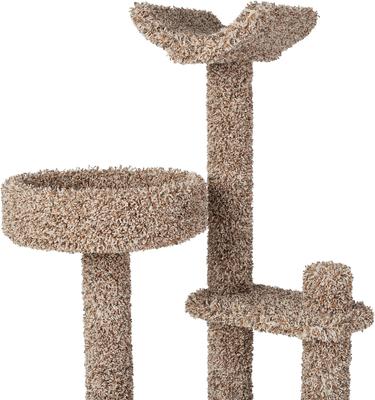 Show full view: Frisco 64-in Real Carpet Solid Wood Cat Tree & Condo, Brown Speckled slide 4 of 6