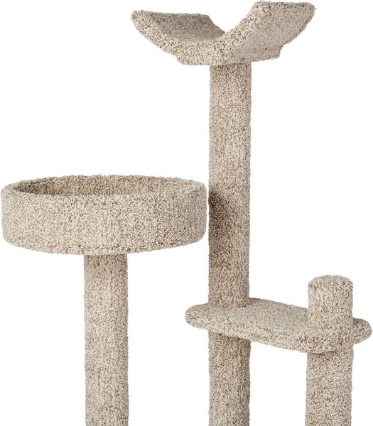 Show full view: Frisco 64-in Real Carpet Solid Wood Cat Tree & Condo, Gray Speckled slide 4 of 6