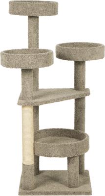 Show full view: Frisco 65-in Real Carpet Scratch & Lounge Cat Tree, Gray slide 3 of 7