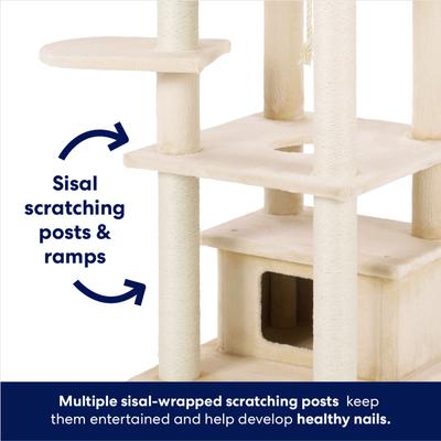 Show full view: Frisco 65-in XXL Heavy Duty Cat Tree, Cream slide 4 of 9