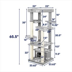 Frisco 65-in XXL Heavy Duty Cat Tree, Gray slide 2 of 6