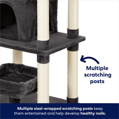 Show full view: Frisco 66-in Cat Tree with Bed, Condo, Lounge Basket & Top Perch, Dark Charcoal slide 5 of 8