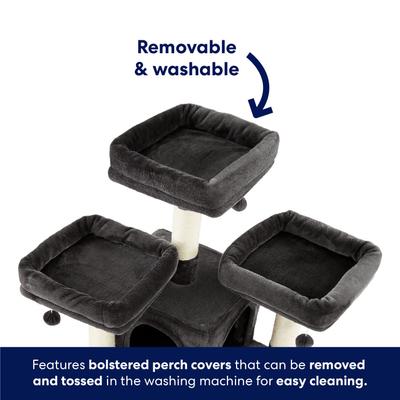 Show full view: Frisco 68-in Faux Fur Cat Tree & Condo, Dark Charcoal slide 4 of 9