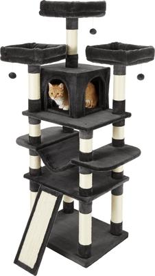 Show full view: Frisco 68-in Faux Fur Cat Tree & Condo, Dark Charcoal slide 6 of 9