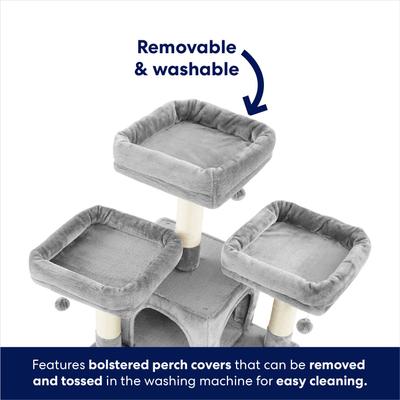 Show full view: Frisco 68-in Faux Fur Cat Tree & Condo, Gray slide 4 of 9