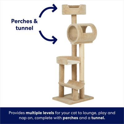 Frisco 69-in Real Carpet Solid Wood Cat Tree