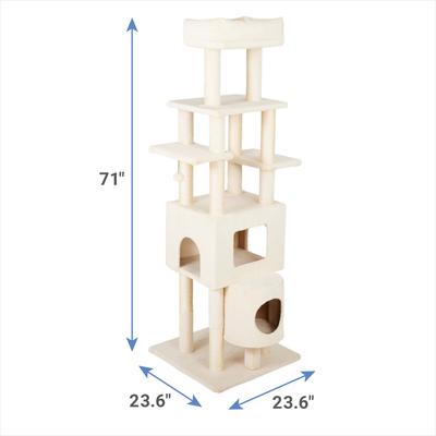Show full view: Frisco 71-in Cat Tree & Condo + Deshedding Dog & Cat Brush, Large, Short to Medium Hair slide 3 of 9