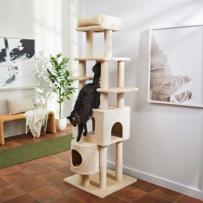 Show full view: Frisco 71-in Cat Tree & Condo + Deshedding Dog & Cat Brush, Large, Short to Medium Hair slide 4 of 9