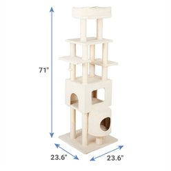 Frisco 71-in Faux Fur Cat Tree & Condo, Cream slide 2 of 5