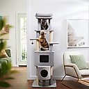 Frisco 71-in Faux Fur Cat Tree & Condo, Gray