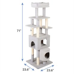 Frisco 71-in Faux Fur Cat Tree & Condo, Gray slide 2 of 5
