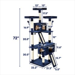 Frisco 72-in Faux Fur Cat Tree & Condo, Blue slide 2 of 6
