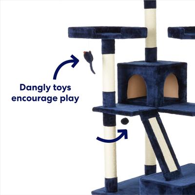 Show full view: Frisco 72-in Faux Fur Cat Tree & Condo, Blue slide 3 of 7