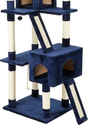 Show full view: Frisco 72-in Faux Fur Cat Tree & Condo, Blue slide 5 of 7
