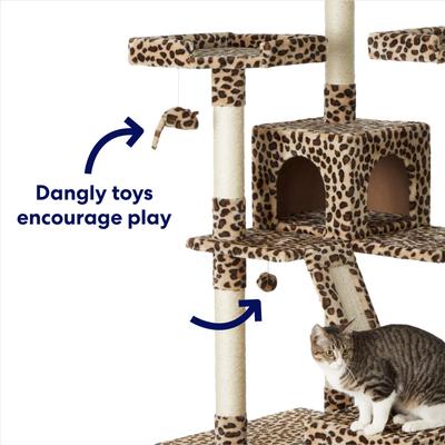 Show full view: Frisco 72-in Faux Fur Cat Tree & Condo, Cheetah slide 3 of 6