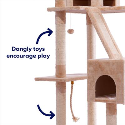 Show full view: Frisco 72-in Faux Fur Cat Tree & Condo, Cream slide 3 of 6