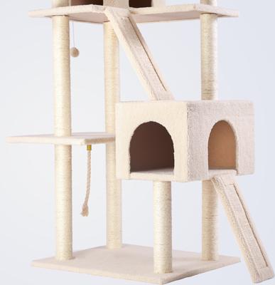 Show full view: Frisco 72-in Large Base Faux Fur Cat Tree & Condo, Cream slide 5 of 9