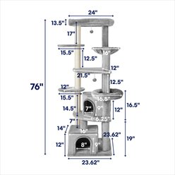 Frisco 76-in XXL Heavy Duty Cat Tree, Gray slide 2 of 5