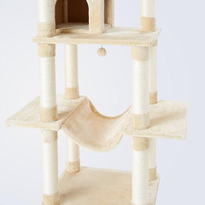 Show full view: Frisco 78-in Faux Fur Cat Tree & Condo, Cream slide 3 of 7