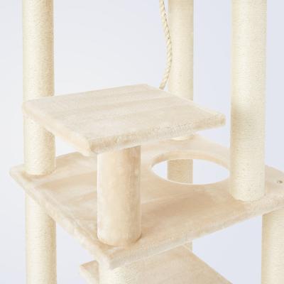 Show full view: Frisco 78-in Faux Fur Cat Tree & Condo, Cream slide 3 of 8