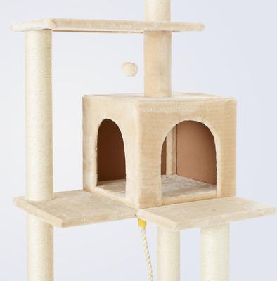 Show full view: Frisco 78-in Faux Fur Cat Tree & Condo, Cream slide 4 of 8