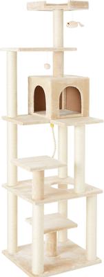 Show full view: Frisco 78-in Faux Fur Cat Tree & Condo, Cream slide 6 of 8