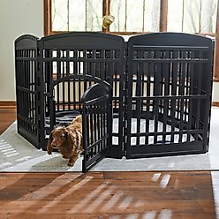 Frisco 8-Panel Plastic Exercise Dog Playpen, 34"H, Black