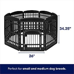 Frisco 8-Panel Plastic Exercise Dog Playpen, 34"H, Black slide 2 of 9