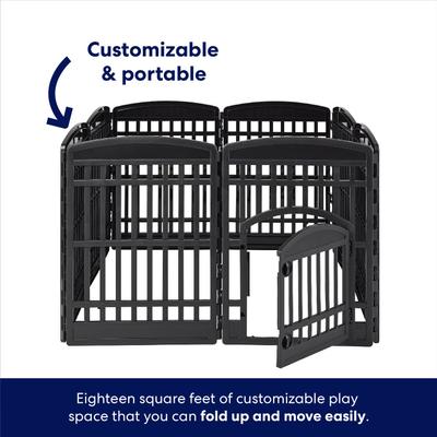 Show full view: Frisco 8-Panel Plastic Exercise Dog Playpen, 34"H, Black slide 4 of 11
