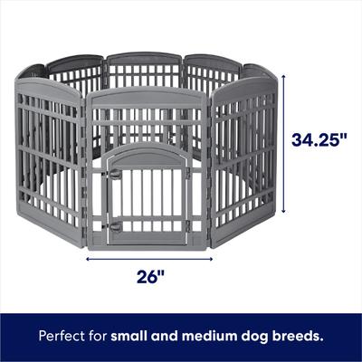 Show full view: Frisco 8-Panel Plastic Exercise Dog Playpen, 34"H, Gray slide 2 of 11