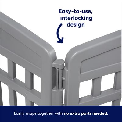 Show full view: Frisco 8-Panel Plastic Exercise Dog Playpen, 34"H, Gray slide 5 of 11