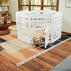 Frisco 8-Panel Plastic Exercise Dog Playpen, 34"H, White