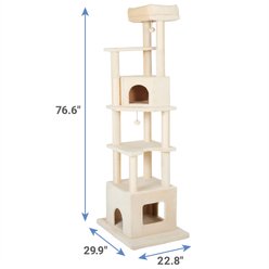 Frisco 80-in Faux Fur Cat Tree & Condo, Cream slide 2 of 5