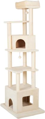 Show full view: Frisco 80-in Faux Fur Cat Tree & Condo, Cream slide 3 of 7