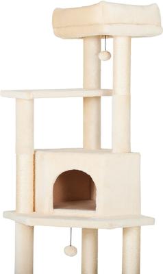Show full view: Frisco 80-in Faux Fur Cat Tree & Condo, Cream slide 4 of 7