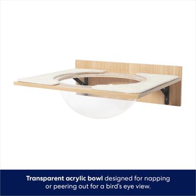 Show full view: Frisco Acrylic Bowl Wall Mounted Wall Shelf + Cat Silhouette with Bridge Wall Mounted Cat Wall Shelves slide 3 of 10