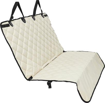 Show full view: Frisco Adjustable Seatbelt Tether, Length 3-ft, Width: 1'', Reflective Black + Quilted Water Resistant Bench Car Seat Cover, Regular, Cream slide 5 of 8