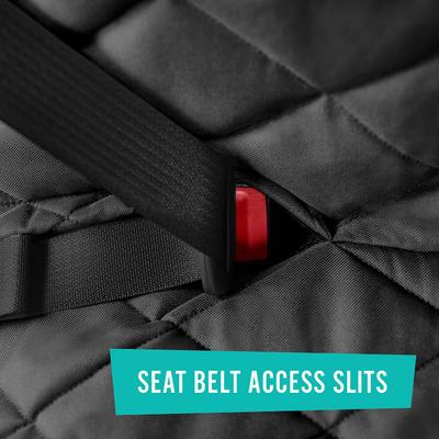 Show full view: Frisco Adjustable Seatbelt Tether, Length 3-ft, Width: 1'', Reflective Black + Quilted Water Resistant Hammock Car Seat Cover, Regular, Black slide 8 of 9