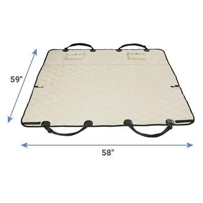 Show full view: Frisco Adjustable Seatbelt Tether, Length 3-ft, Width: 1'', Reflective Black + Quilted Water Resistant Hammock Car Seat Cover, Regular, Cream slide 6 of 8