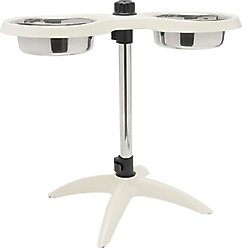 Frisco Adjustable Stainless Steel Double Elevated Dog Bowls, Large: 7 cup
