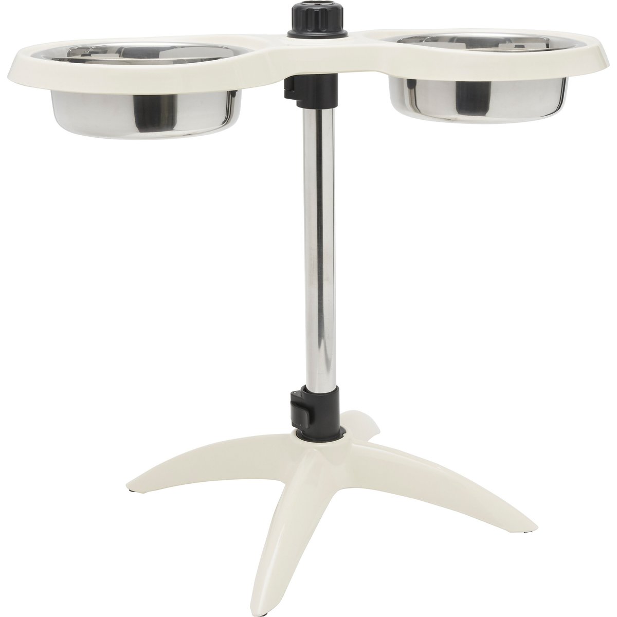 Frisco Adjustable Stainless Steel Double Elevated Dog Bowls, Large: 7 cup