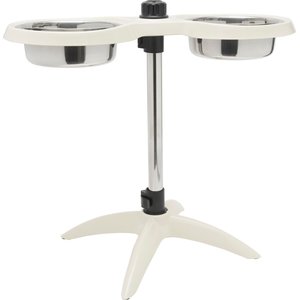Frisco Adjustable Stainless Steel Double Elevated Dog Bowls, Large: 7 cup